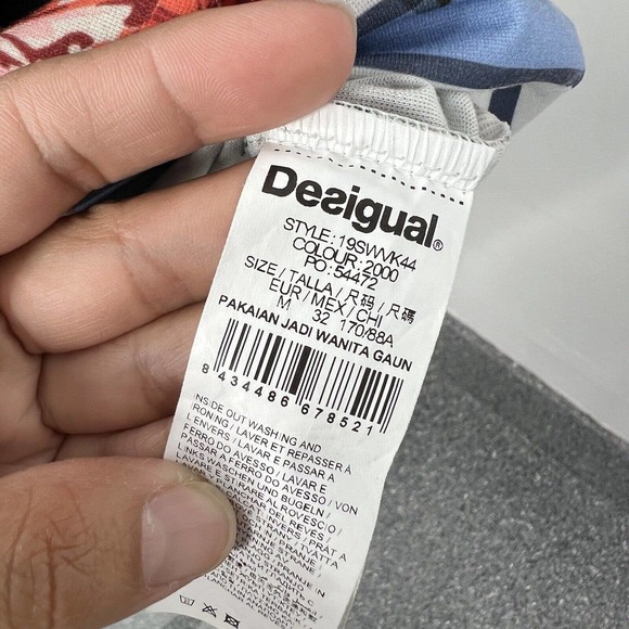 Desigual Dress Medium Floral Print T-Shirt Shift Pullover Short Sleeve - Picture 9 of 10